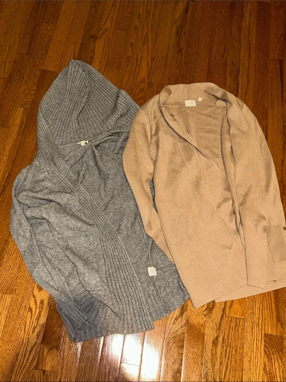 Bundle of 2 Cyrus Women's Beige Open-Front Cardigan Sweater